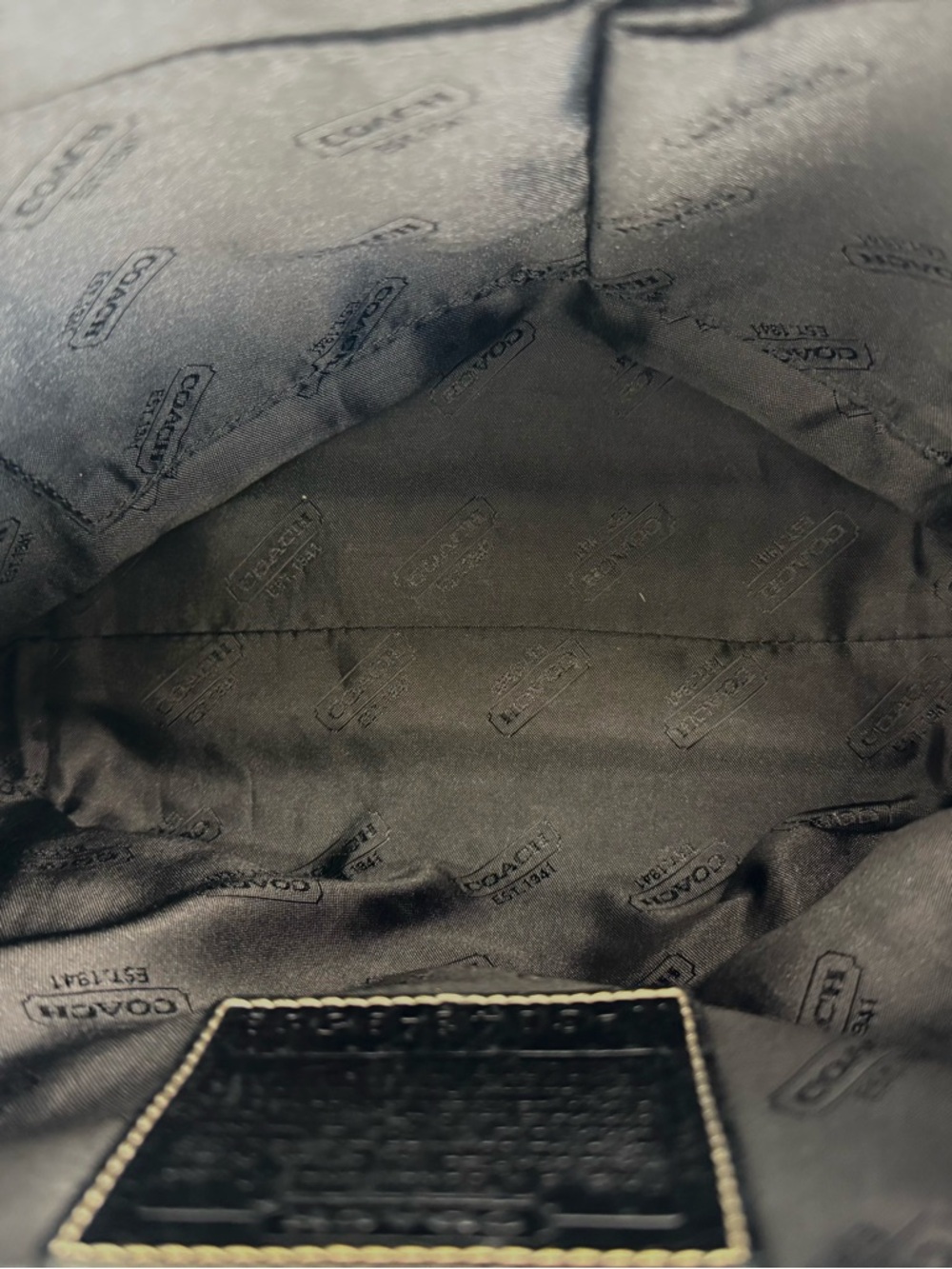 Coach Legacy Vintage Leather Small
Drawstring Backpack Purse, Black, Style #9569 - Picture 10 of 12